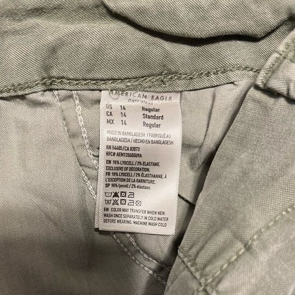 American Eagle Dreamy Drape Super High-Rise Baggy Wide Leg Green Pants Size 14 - Picture 8 of 11